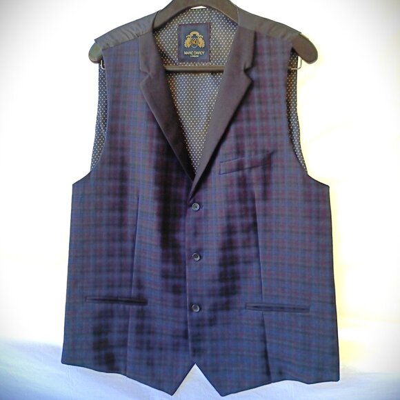 MARC DARCY LONDON WAISTCOAT Black COLLAR 48R - Picture 1 of 9